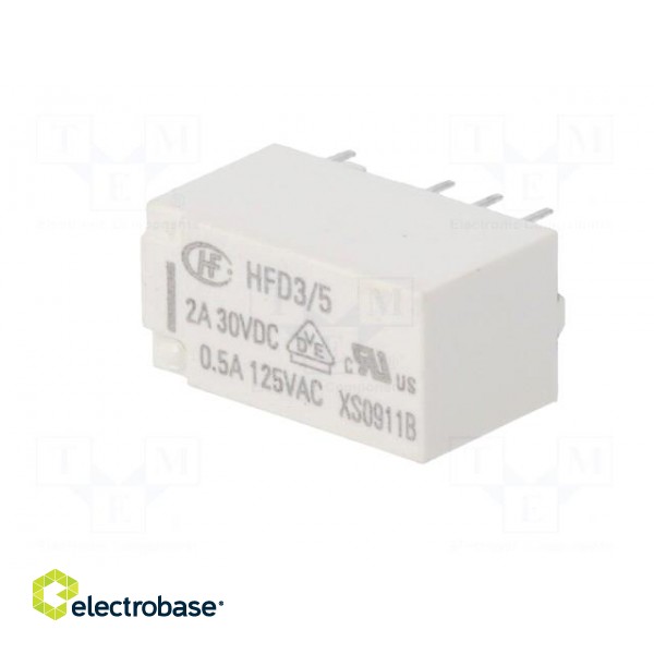 Relay: electromagnetic | DPDT | Ucoil: 5VDC | 0.5A/125VAC | 2A/30VDC фото 2