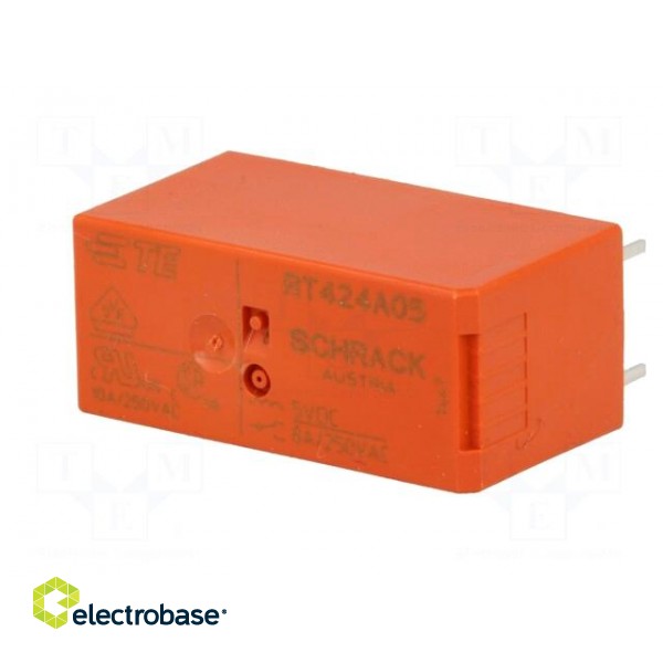 Relay: electromagnetic | DPDT | Ucoil: 5VDC | 8A | 8A/250VAC | 8A/30VDC фото 2