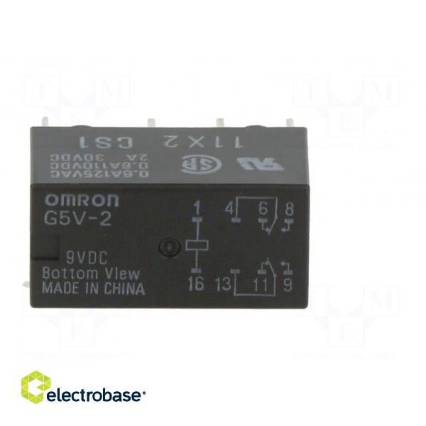 Relay: electromagnetic | DPDT | Ucoil: 9VDC | Icontacts max: 2A | PCB image 3