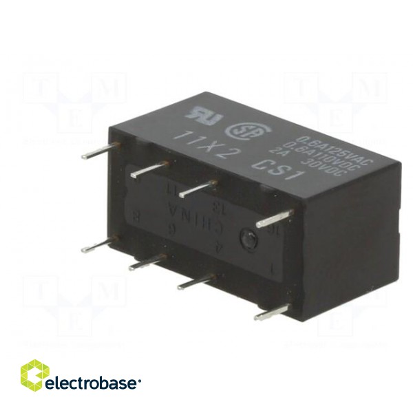 Relay: electromagnetic | DPDT | Ucoil: 9VDC | Icontacts max: 2A | PCB image 8
