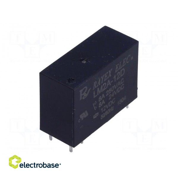 Relay: electromagnetic | DPST-NO | Ucoil: 12VDC | 5A/250VAC | 5A/30VDC image 1