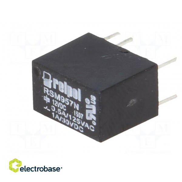 Relay: electromagnetic | SPDT | Ucoil: 12VDC | 1A | 0.5A/125VAC | PCB фото 2