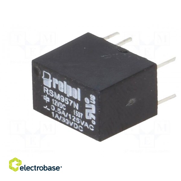 Relay: electromagnetic | SPDT | Ucoil: 12VDC | 1A | 0.5A/125VAC | PCB image 2