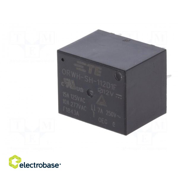 Relay: electromagnetic | SPDT | Ucoil: 12VDC | 10A | 10A/277VAC | PCB фото 2