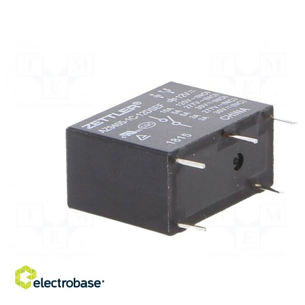 Relay: electromagnetic | SPDT | Ucoil: 12VDC | 10A | 5A/277VAC | PCB фото 4