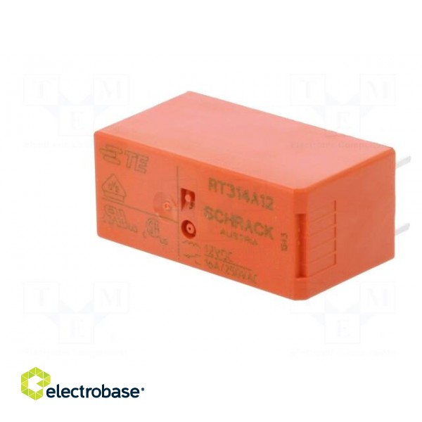 Relay: electromagnetic | SPDT | Ucoil: 12VDC | 16A/250VAC | 16A/24VDC фото 2