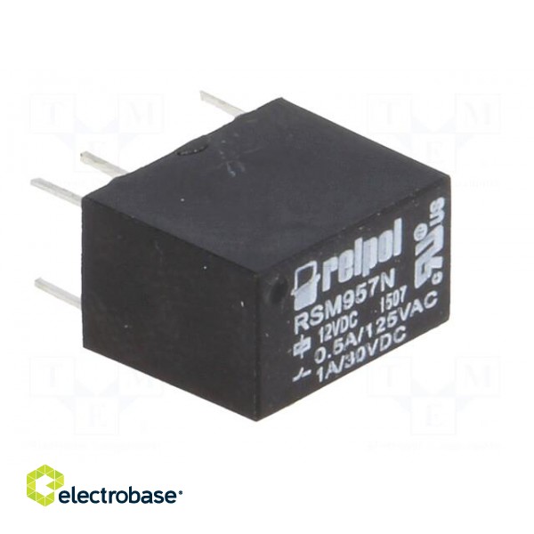 Relay: electromagnetic | SPDT | Ucoil: 12VDC | 1A | 0.5A/125VAC | PCB фото 8