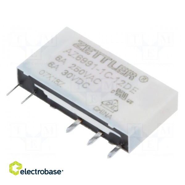Relay: electromagnetic | SPDT | Ucoil: 12VDC | 8A | 6A/250VAC | 6A/30VDC
