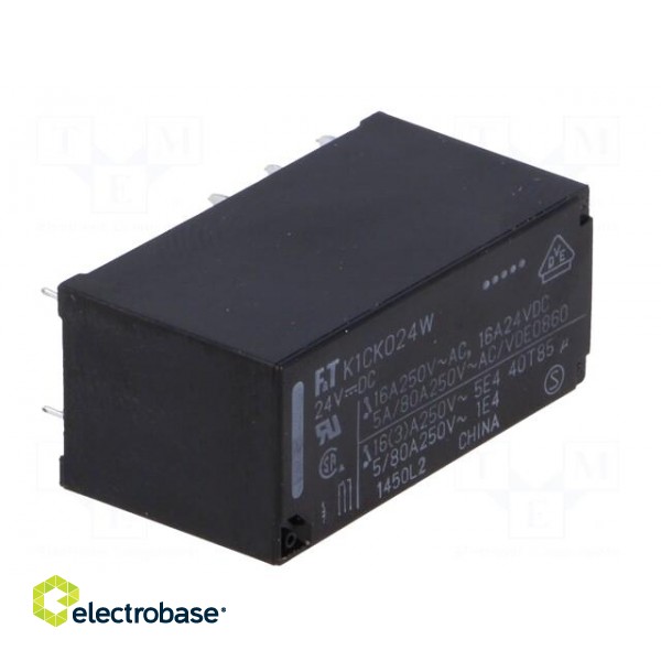 Relay: electromagnetic | SPDT | Ucoil: 24VDC | 16A | 16A/250VAC | FTR-K1 image 8