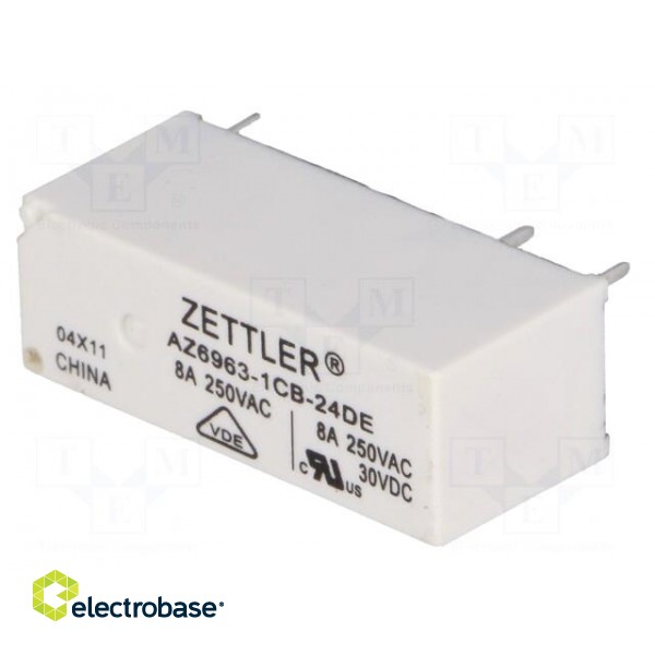 Relay: electromagnetic | SPDT | Ucoil: 24VDC | 8A/250VAC | 8A/30VDC | 8A image 2