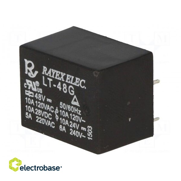 Relay: electromagnetic | SPDT | Ucoil: 48VDC | 10A/120VAC | 10A/24VDC фото 2