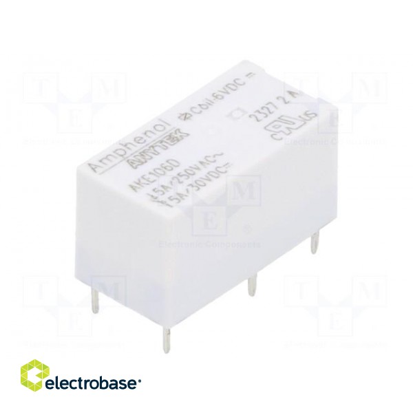 Relay: electromagnetic | SPDT | Ucoil: 6VDC | 5A | 5A/250VAC | 5A/30VDC