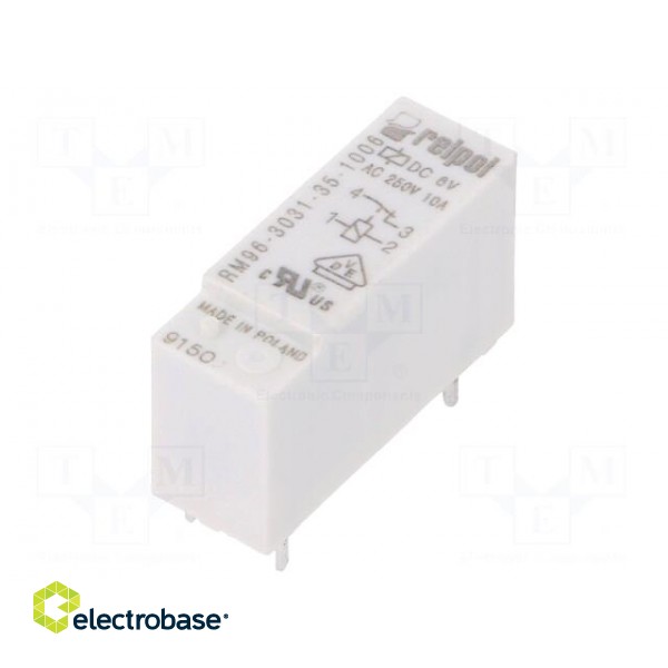 Relay: electromagnetic | SPST-NC | Ucoil: 6VDC | 8A | 8A/250VAC | PCB image 1