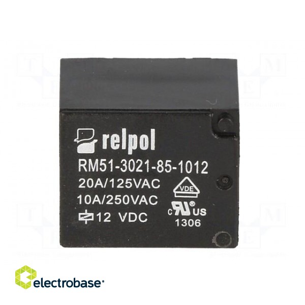 Relay: electromagnetic | SPST-NO | Ucoil: 12VDC | 10A | 10A/250VAC paveikslėlis 9