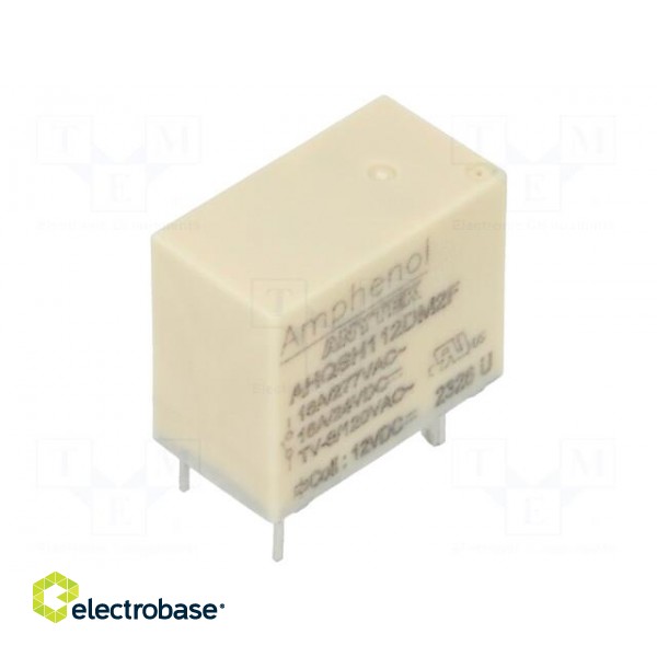 Relay: electromagnetic | SPST-NO | Ucoil: 12VDC | 16A | 16A/277VAC | PCB