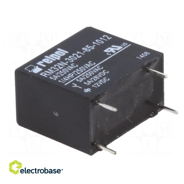 Relay: electromagnetic | SPST-NO | Ucoil: 12VDC | 5A/250VAC | 5A/28VDC image 4