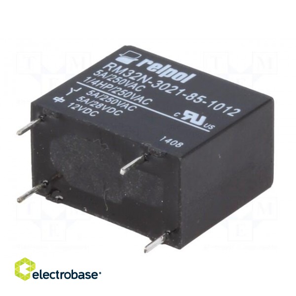Relay: electromagnetic | SPST-NO | Ucoil: 12VDC | 5A/250VAC | 5A/28VDC image 6