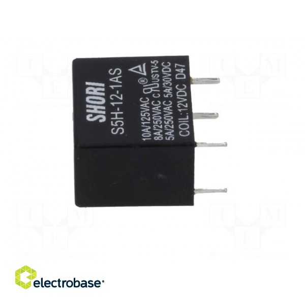Relay: electromagnetic | SPST-NO | Ucoil: 12VDC | 5A/250VAC | 5A/30VDC image 3