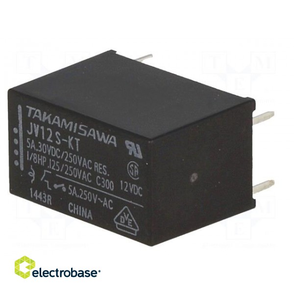 Relay: electromagnetic | SPST-NO | Ucoil: 12VDC | 5A | 5A/250VAC | PCB фото 2