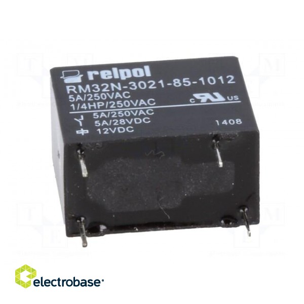 Relay: electromagnetic | SPST-NO | Ucoil: 12VDC | 5A/250VAC | 5A/28VDC image 5