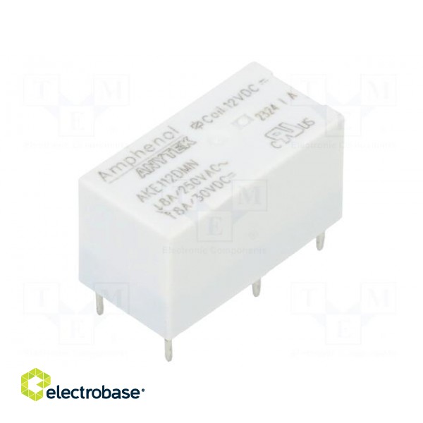 Relay: electromagnetic | SPST-NO | Ucoil: 12VDC | 8A | 8A/250VAC | PCB