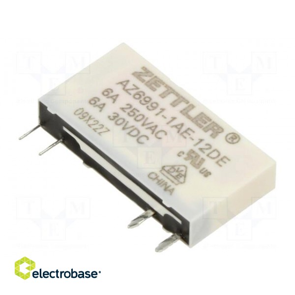 Relay: electromagnetic | SPST-NO | Ucoil: 12VDC | 8A | 8A/277VAC | PCB