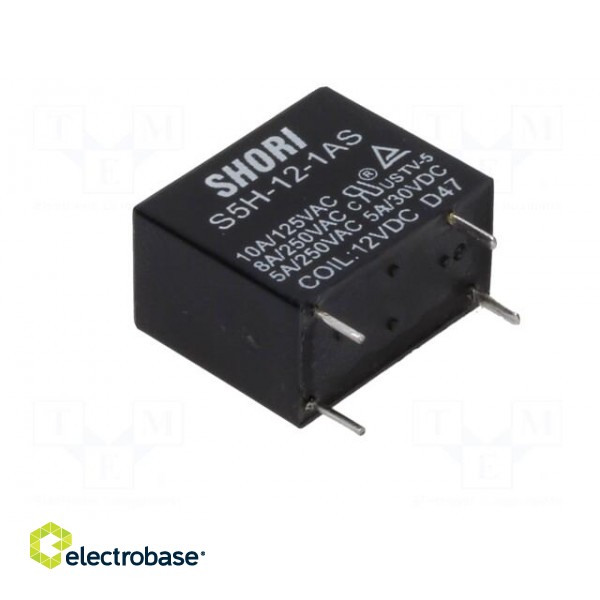 Relay: electromagnetic | SPST-NO | Ucoil: 12VDC | 5A/250VAC | 5A/30VDC image 4