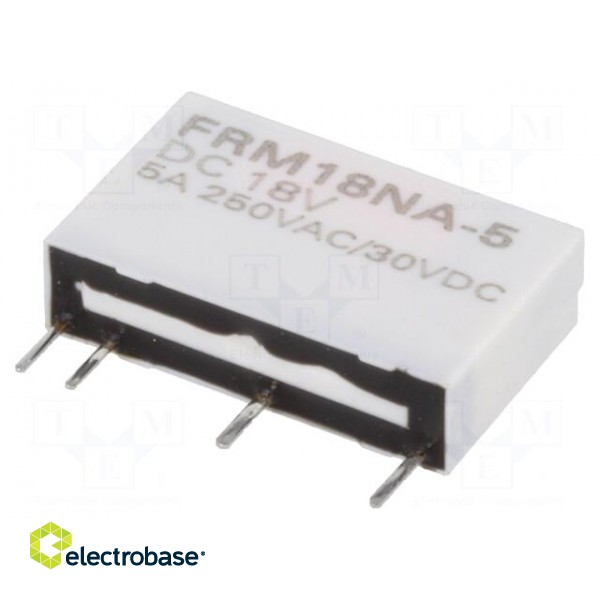 Relay: electromagnetic | SPST-NO | Ucoil: 18VDC | 5A/250VAC | 5A/30VDC image 1