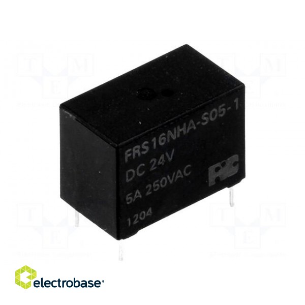 Relay: electromagnetic | SPST-NO | Ucoil: 24VDC | 5A | 5A/125VAC | PCB image 1
