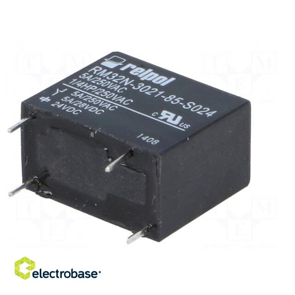 Relay: electromagnetic | SPST-NO | Ucoil: 24VDC | 5A/250VAC | 5A/28VDC image 6