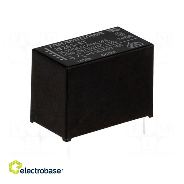 Relay: electromagnetic | SPST-NO | Ucoil: 24VDC | 5A | 5A/250VAC | PCB image 1