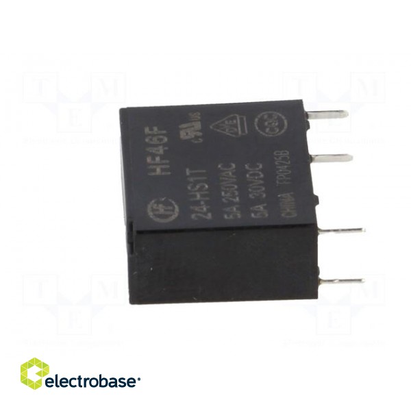 Relay: electromagnetic | SPST-NO | Ucoil: 24VDC | 5A | 5A/250VAC | PCB paveikslėlis 3