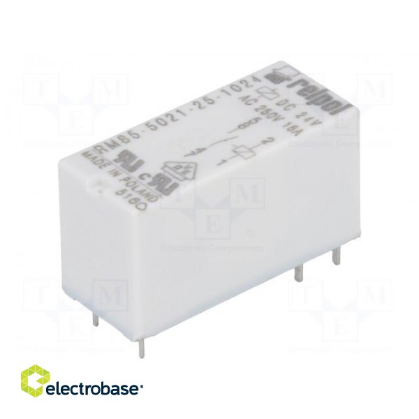 Relay: electromagnetic | SPST-NO | Ucoil: 24VDC | 16A/250VAC | 480mW фото 1