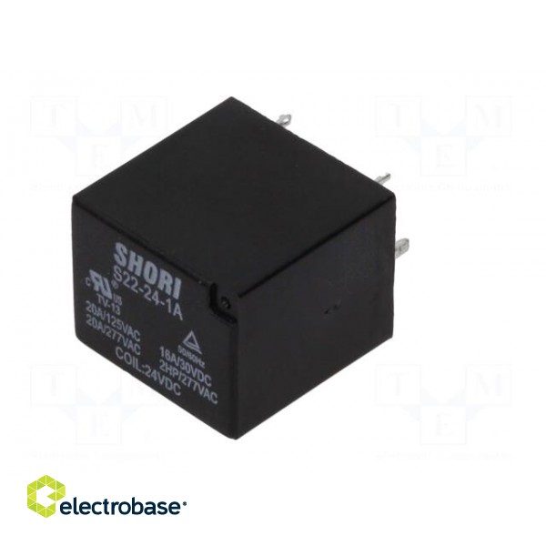 Relay: electromagnetic | SPST-NO | Ucoil: 24VDC | 17A/277VAC | 450mW image 2