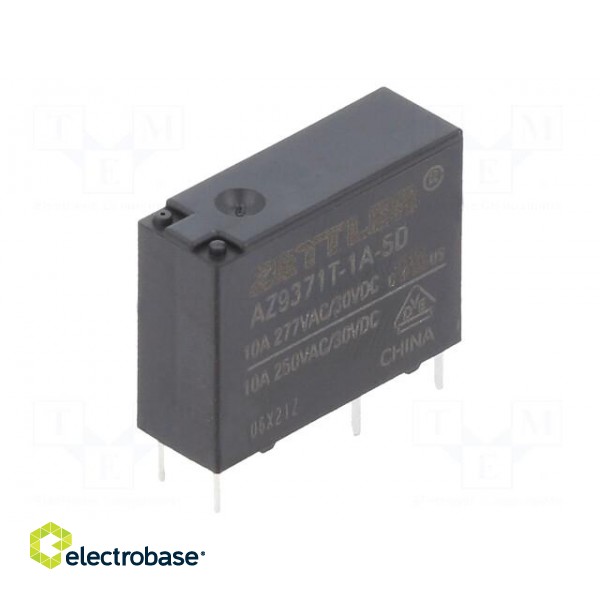 Relay: electromagnetic | SPST-NO | Ucoil: 5VDC | 10A | 10A/277VAC | PCB image 1