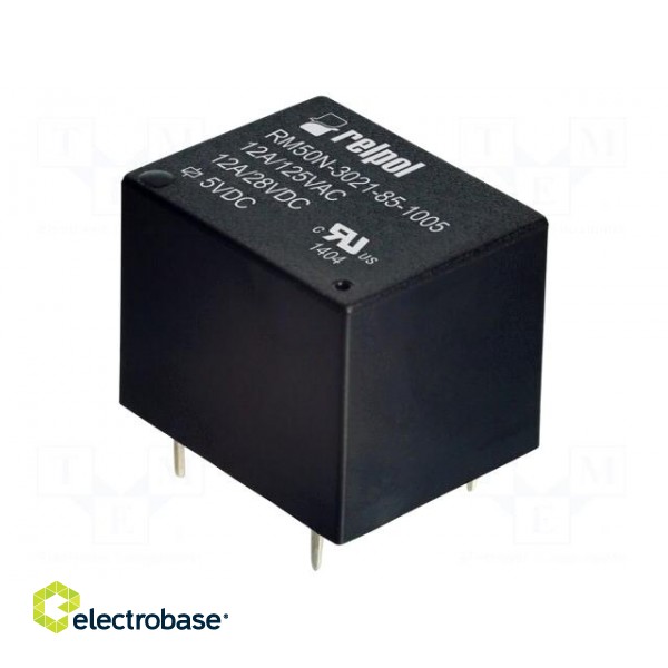 Relay: electromagnetic | SPST-NO | Ucoil: 5VDC | 12A | 12A/125VAC | PCB image 1