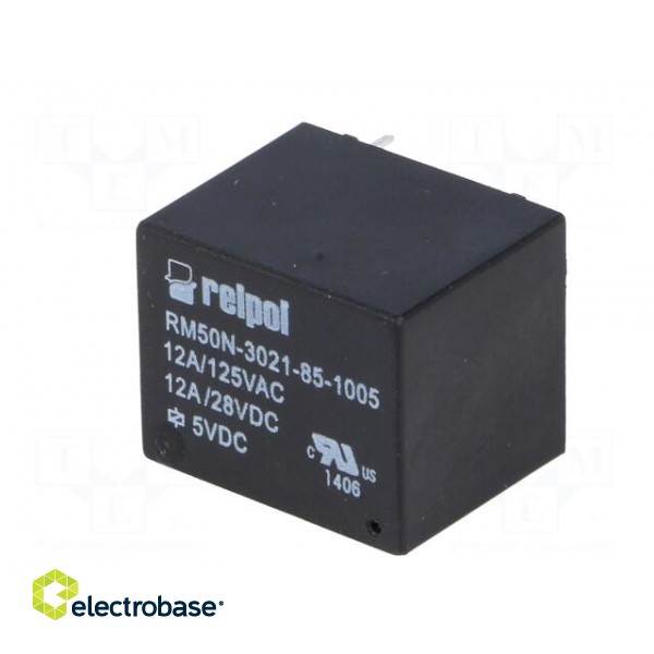 Relay: electromagnetic | SPST-NO | Ucoil: 5VDC | 12A/125VAC | 12A | IP64 image 2