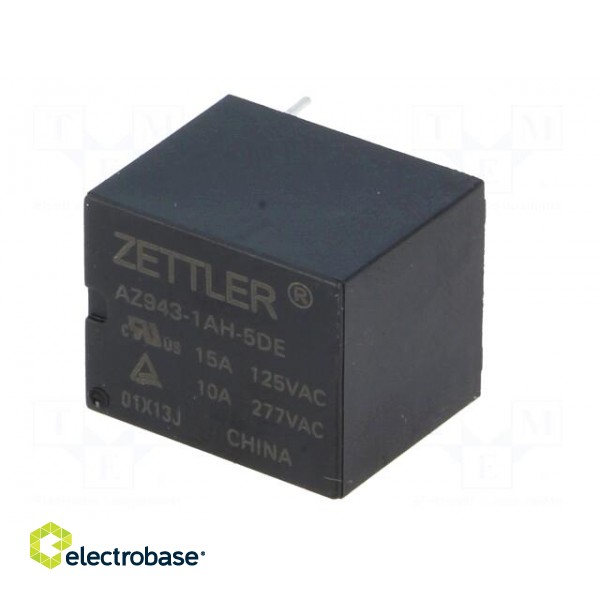 Relay: electromagnetic | SPST-NO | Ucoil: 5VDC | 15A/125VAC | 15A | IP64 image 2