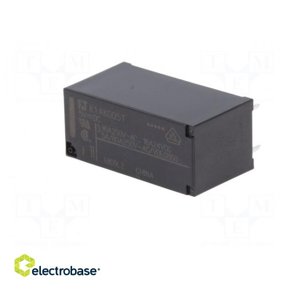 Relay: electromagnetic | SPST-NO | Ucoil: 5VDC | 16A | 16A/250VAC | PCB фото 2
