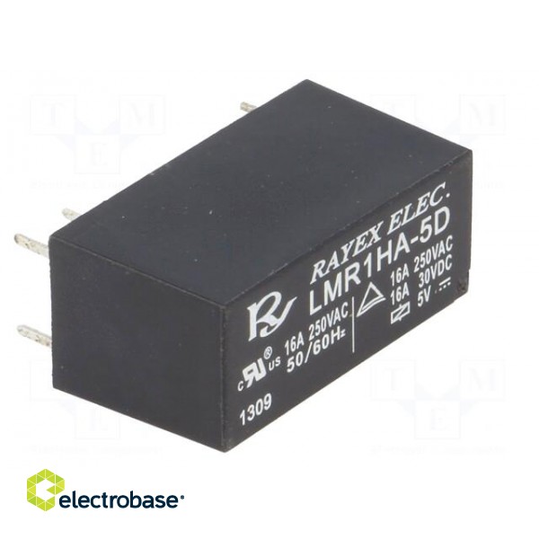 Relay: electromagnetic | SPST-NO | Ucoil: 5VDC | 16A/250VAC | 16A фото 8