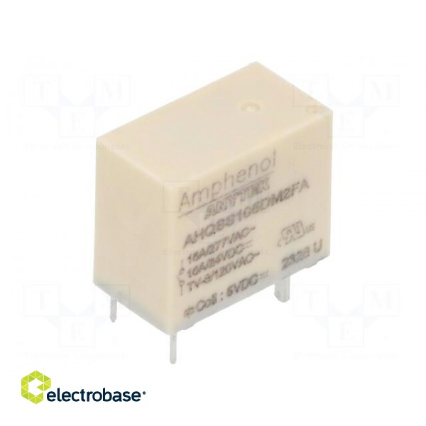 Relay: electromagnetic | SPST-NO | Ucoil: 5VDC | 16A | 16A/277VAC | PCB