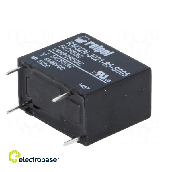 Relay: electromagnetic | SPST-NO | Ucoil: 5VDC | 5A | 5A/250VAC | PCB фото 6