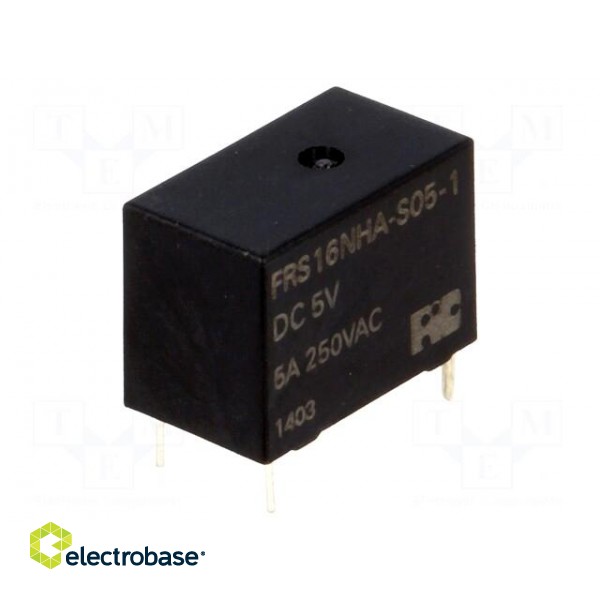 Relay: electromagnetic | SPST-NO | Ucoil: 5VDC | 5A | 5A/125VAC | PCB фото 1