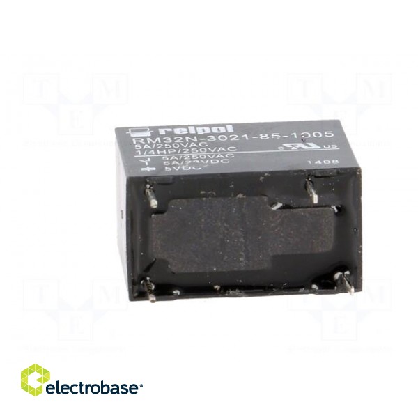 Relay: electromagnetic | SPST-NO | Ucoil: 5VDC | 5A | 5A/250VAC | PCB image 5