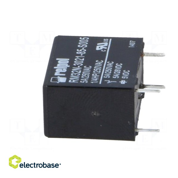 Relay: electromagnetic | SPST-NO | Ucoil: 5VDC | 5A | 5A/250VAC | PCB фото 3