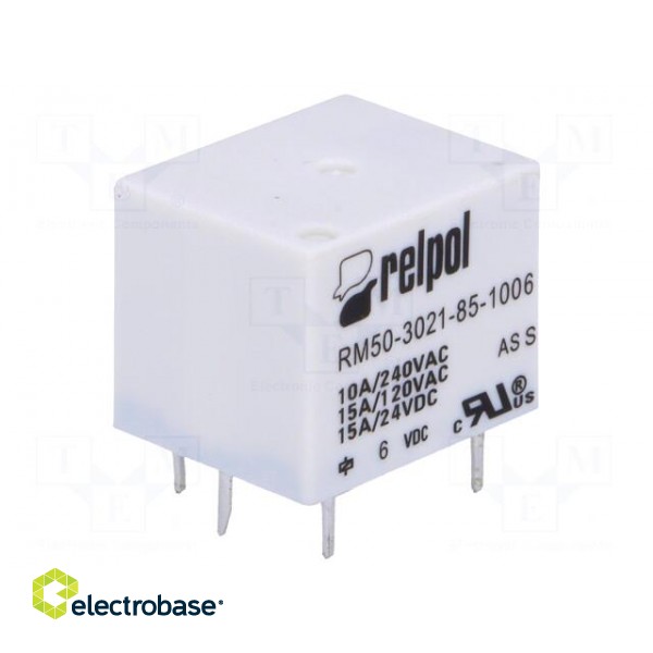 Relay: electromagnetic | SPST-NO | Ucoil: 6VDC | 10A | max.277VAC | PCB image 1