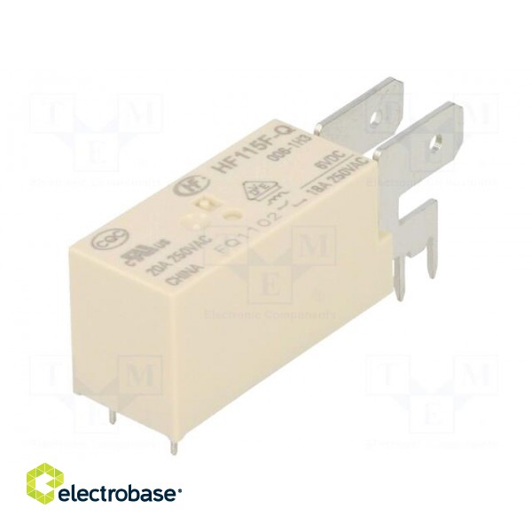 Relay: electromagnetic | SPST-NO | Ucoil: 6VDC | 20A | 20A/250VAC | PCB image 1