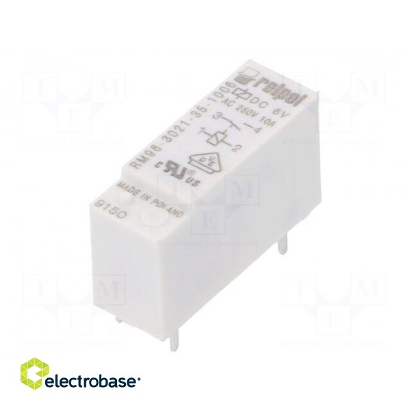 Relay: electromagnetic | SPST-NO | Ucoil: 6VDC | 8A | 8A/250VAC | PCB image 1