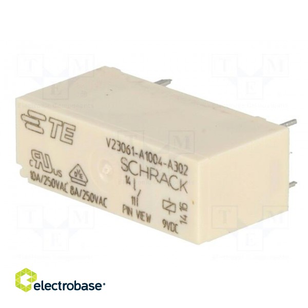 Relay: electromagnetic | SPST-NO | Ucoil: 9VDC | 8A/240VAC | 8A/30VDC фото 2