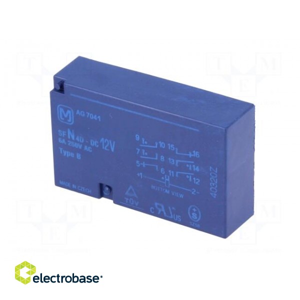 Relay: electromagnetic | SPST-NO x4 + SPST-NC x2 | Ucoil: 12VDC | 6A image 2
